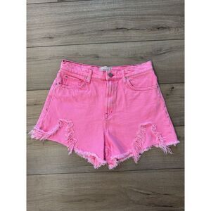 URBAN OUTFITTERS BDG Chewed A-Line‎ Denim Shorts 30 Neon Pink Womens 90s
